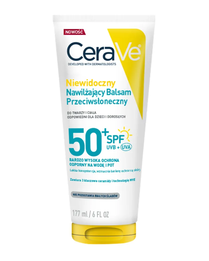 Niewidoczny Nawilżający Balsam Przeciwsłoneczny, SPF 50+ Bardzo Wysoka Ochrona​ CeraVe