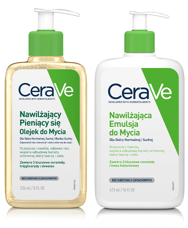 CeraVe Nawilżający pieniący się olejek do mycia i CeraVe Nawilżająca emulsja do mycia